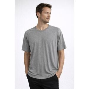 JEFF Pima Cotton T Shirt Gray Short Sleeve Crew Neck Basic Size M NWOT casual